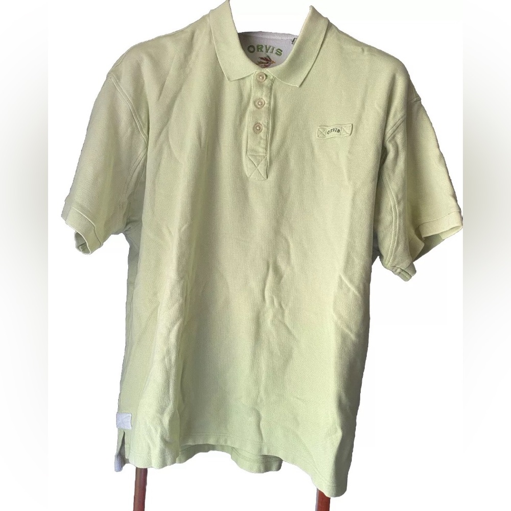 Orvis Polo Shirt Mens Extra Large Green‎ Cotton Collared Short Sleeve Pullover